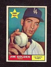 1961 Topps Baseball #298 Jim Golden, Los Angeles Dodgers, Centered, EX-MT (ST) picture