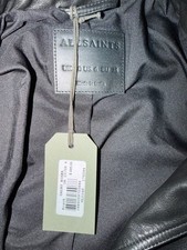 ALLSAINTS Dalby Black Leather Biker Jacket Women’s Size 6 US All Saints picture