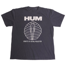 Vtg HUM Benefits of Astral Projection Cotton Black T Shirt For Men CM010 picture
