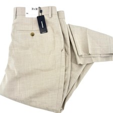 Express Mens Slim Fit Dress Pants Tan 31x30 Textured Stretch Trousers NEW picture
