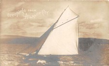J55/ Atlantic City New Jersey RPPC Postcard c1910 Sailboat Greetings from 14 picture