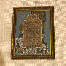 Vintage 1925 buzza Moto mother poem print 1930s Columbia art studios frame. picture