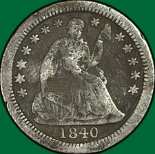 1840-O With Drapery Seated Liberty Half Dime Very Fine VF Coin, Damaged #46424 picture