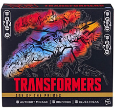 Transformers Age of the Primes 3-Pack Mirage, Ironhide, Bluestreak ~ Stock picture