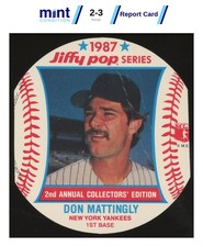 1987 JIFFY POP DISCS DON MATTINGLY 6 VG MCG 3 BASEBALL NEW YORK YANKEES picture