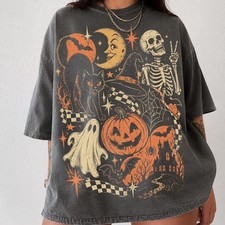 Retro Ghost Halloween Shirt, Y2K Moon Graphic Tee, Vintage Cute Ghost Shirt picture