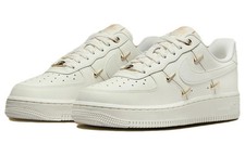 Nike Women's Air Force 1 '07 LX CN Low Mini Swoosh Gold White FV3654-111 NEW picture