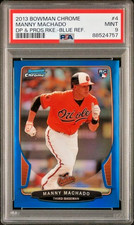 2013 Bowman Draft Chrome Rookies /99 Blue Refractor #4 Manny Machado RC SP PSA 9 picture