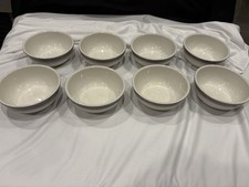 Eight (8) Homer Laughlin 5” Restaurant Ware Gray Band Dessert Bowls picture