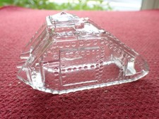 Antique 1919 WWI Tank Glass Candy Container Original Childs Toy picture