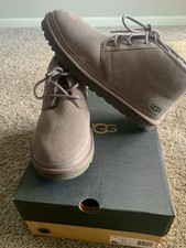 UGG Men’s Gray Suede Chukka Ankle Boots Lace-Up Wool Lined US 13 EU 46 picture