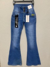 BAMBOO Original Denim-NWT-Women's Super Soft Flare Blue Jeans-Juniors Size 0 picture