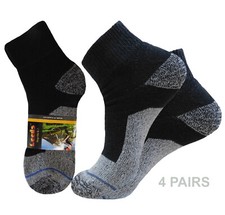 4-8-12 ANKLE socks REINFORCED Black COTTON WORK CUSHIONED SOCKS SIZE 9-11 picture