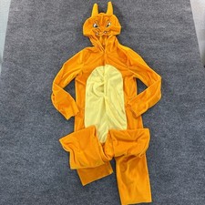 Pokemon Unisex Charizard Character Union Suit Pajamas Orange Fleece Costume picture
