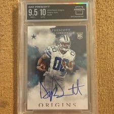 2016 Panini Origins Dak Prescott Rookie Auto #130  9.5/10  on card Autograph picture
