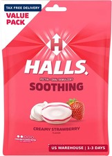HALLS Throat Soothing Creamy Strawberry Throat Drops, 70 Drops picture