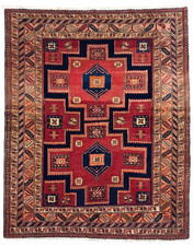 Antique Vintage Ardebil Tribal Geometric Hand Knotted Wool Oriental Area Rug 5x8 picture