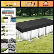 Winter Pool Cover 9x18 ft Rectangle for Above Ground Pools - Heavy Duty 420D Mat picture
