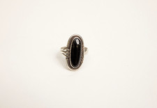 Black onyx ring sterling silver size 7.5 picture