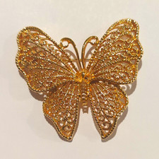 Vintage Stamped Napier Butterfly Gold Brooch picture