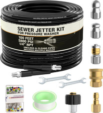 Hydro Jetter, Hydro Jet, Hydrojet, Pressure Washer Drain Cleaner, 100 Ft | Sewer picture