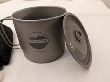 Great Cove Titanium 600ml Cooking Pot/Mug with Bag & Lid for Backpacking/Camping picture