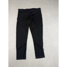 Champion Duo Dry Black Mesh Panel Cropped Leggings XL Zipper Pocket Athletic picture