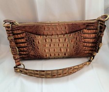 Brahmin Brown Ombré Embossed Alligator Leather Satchel Shoulder Bag  picture