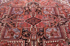 9'9 x 13'2 S Antique Vintage Heris Oriental Carpet Handmade Wool Area Rug 10x13 picture