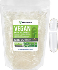 Size 00 Empty Capsules - 1000 Clear Count Empty Vegan Capsules - Vegetarian Empt picture