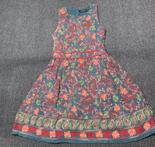 Anthropologie Adelyn Rae Dress 4 Floral Garden Chainstitch Embroidery Boho Indie picture