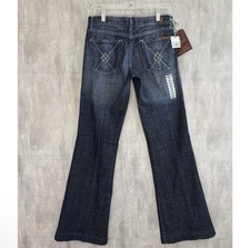 7 Seven For All Mankind Dojo Jeans Womens 27 Flared Swarovski Embellished NWT picture
