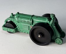 Antique 1930s Hubley Hercules #2328 Cast Iron Steam Roller Driver Wood Wheels picture