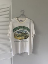 VTG 90s Thrashed Atlanta Olympics Stained Worn Boxy Cotton T-Shirt L picture