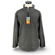 Orvis Classic Collection Mens XXL 1/4 Zip Pullover Gray Textured Sherpa Lined picture