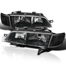 Jdm Black Headlights + Clear Corner Turning Signal Lamps picture