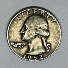 1952 D Washington Quarter 25C Denver Business Strike 90% Silver US Coin picture