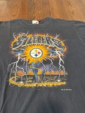 Men’s Pittsburgh Steelers Ride the Storm Lightning vintage shirt size Large picture