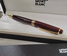Luxury Montblanc Meisterstück Burgundy 164R Red Ballpoint Pen Gold Trim New picture
