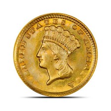 Pre-33 $1 Indian Gold Coin (Type 3, Cleaned) picture