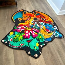 Anime Rug Pokemon Blastoise, Charizard and Bulbasaur Soft Polyester Carpet picture