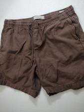 PACSUN Shorts Mens M Drawstring Elastic Waist Casual Brown Welt Back Pockets picture