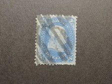 US Stamp Scott No 92 1868 Franklin, Blue, F Grill, Perf 12 XF NH picture