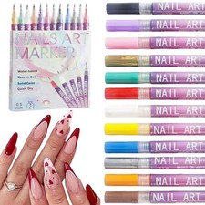 USA 12 Colors Nail Art Pens Set,Nail Art Markers Polish Pen For 3D Nail Art,DIY picture