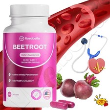 5Packs of Rosabella Organic Beetroot Capsules (1300mg) for Blood Flow & Heart He picture