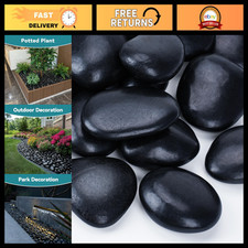 20lbs Black River Rocks for Landscaping, 2-3 Inch Decorative Stones for Planters picture