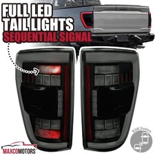 Black Smoke Tail Lights Fits 2021-2023 Ford F150 Full LED Lamps [W/Blind Spot] picture