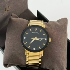 Bulova Futuro Modern Black Dial Stainless Steel Men's Quartz Watch 97D116 42 mm picture
