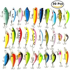 30PCS Kinds of Fishing Lures Crankbaits Hooks Minnow Baits Bass Tackle Crank Set picture