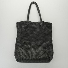 Massimo Palomba Black Woven Leather Tote Bag Handmade in Italy Intrecciato picture